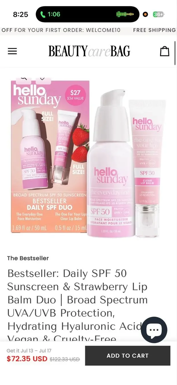 New in Box BEST SELLER SET Hello Sunday Daily SPF Duo set